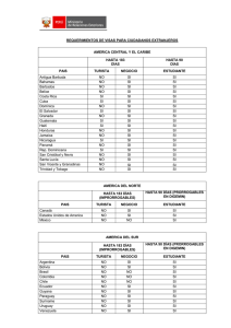 requerimientos de visas para ciudadanos extranjeros america