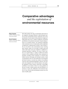 Comparative advantages and the exploitation of environmental