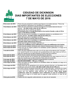 cidudad de dickinson dias importantes de elecciones 7 de mayo de