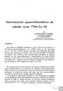 Determinación espectrofotométrica de cobalto como TTHA