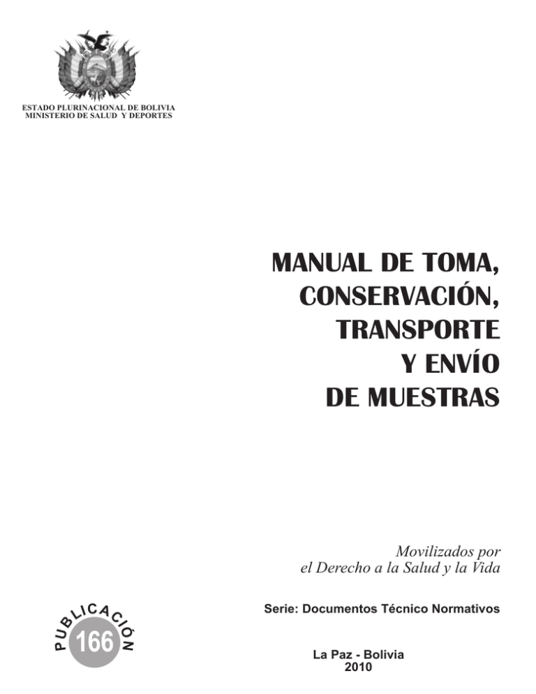 Manual De Toma, Conservación, Transporte Y Envío De Muestras