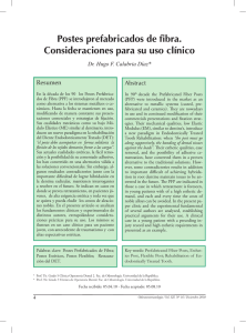 Postes prefabricados de fibra. Consideraciones para su uso clínico