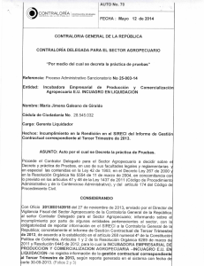 Page 1 AUTO No. 70 (O) CONTRALORA serrerarrerº. * C. º E. Pºr º