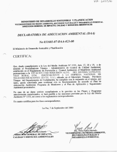 fA -1.635/co DECLARATORIA DE ADECUACION AMBIENTAL (DAA