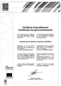 Certificat d`aprofitament Certificado de aprovechamiento