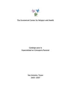 The Ecumenical Center for Religion and Health Catalogo para la