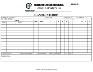 COLEGIO DE POSTGRADUADOS PLAN DE ESTUDIOS