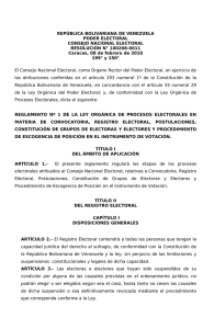 Reglamento Nº 1 de la Ley Orgánica de Procesos Electorales