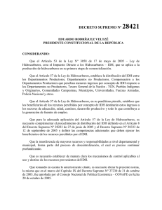Decreto Supremo N&ordm; 28421 - Instituto Nacional de Estad&iacute;stica de