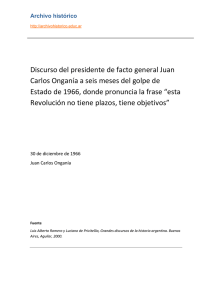 Discurso del presidente de facto general Juan Carlos Onganía a