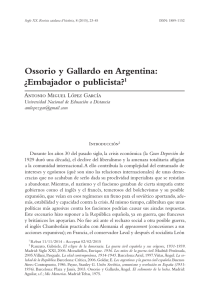 Ossorio y Gallardo en Argentina: ¿Embajador o publicista?1