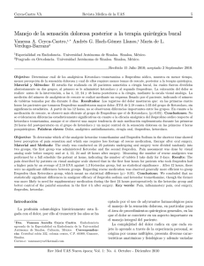 5. Manejo de la sensación dolorosa posterior a la terapia quirúrgica