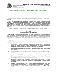 Reglamento de la Ley de los Sistemas de Ahorro para el Retiro