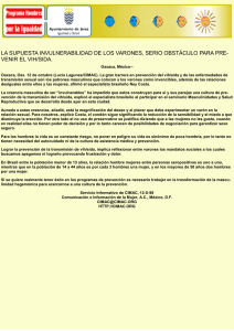 la supuesta invulnerabilidad de los varones obstaculo para prevenir