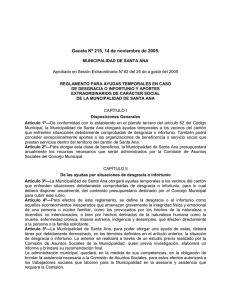 reglamento de ayudas en caso de infortunio