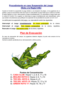 Plan de Evacuación - Campo Municipal de Golf Las Caldas