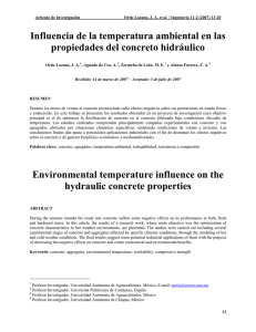 Influencia de la temperatura ambiental en las propiedades del