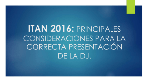 ITAN 2016: PRINCIPALES CONSIDERACIONES PARA LA