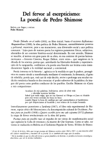 Del fervor al escepticismo $b : la poes&iacute;a de Pedro Shimose