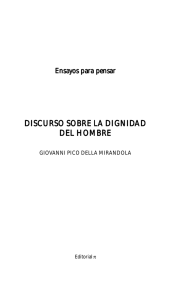 Discurso sobre la dignidad del hombre