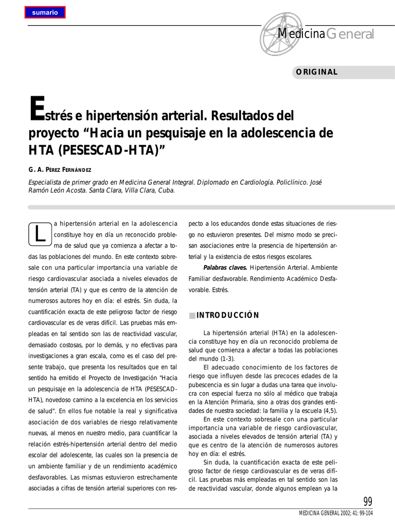 Que es un hta en medicina