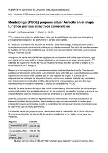Montelongo (PSOE) propone situar Arrecife en el mapa turístico por