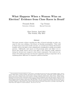 What Happens When a Woman Wins an Election? Evidence