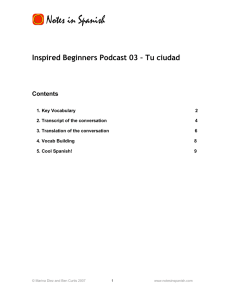 Inspired Beginners Podcast 03 – Tu ciudad