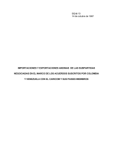 importaciones y exportaciones andinas de las subpartidas