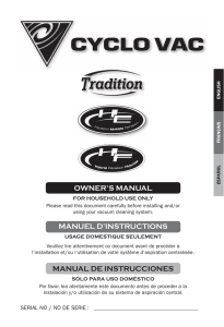 manuel d`instructions manual de instrucciones owner`s