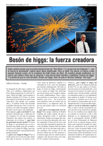 Bosón de higgs: la fuerza creadora