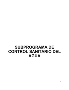 SUBPROGRAMA DE CONTROL SANITARIO DEL AGUA