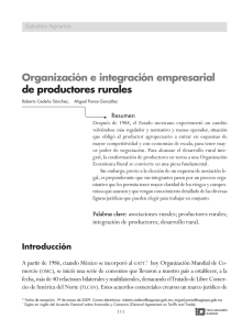 Organización e integración empresarial de productores rurales