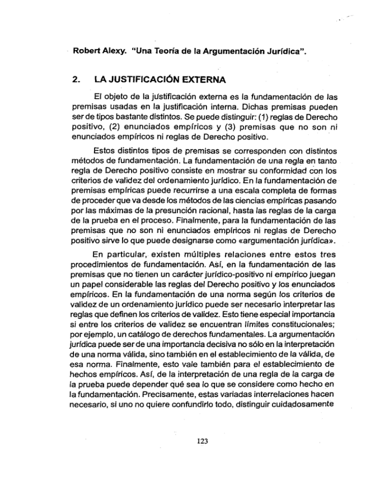 Robert Alexy. "Una Teoría De La Argumentación Jurídica".