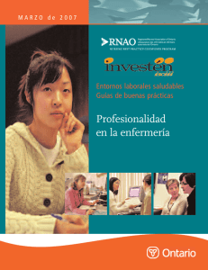 Profesionalidad en enfermería - Registered Nurses` Association of
