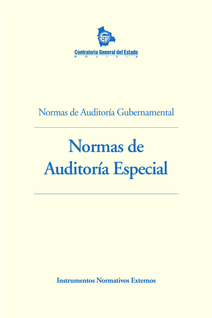 Normas De Auditoría Especial - Contraloría General Del Estado