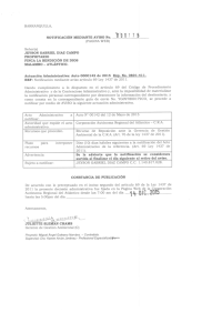 NOTIFICACIÓN MEDIANTE AVISO No. 70 º 0 7 7 5 (PAGINA WEB)