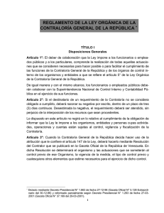 reglamento de la ley orgánica de la contraloría general de la república