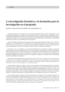 La investigación formativa y la formación para la investigación en el