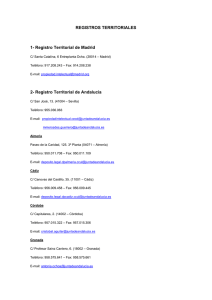 REGISTROS TERRITORIALES 1- Registro Territorial de Madrid 2