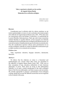 157 Consideramos que la reflexión sobre los valores constituye un