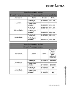 Lugar indicado para parejas Bloque 1, precios por