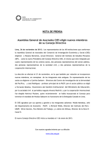 nota de prensa - Seminario Anual CIES 2012