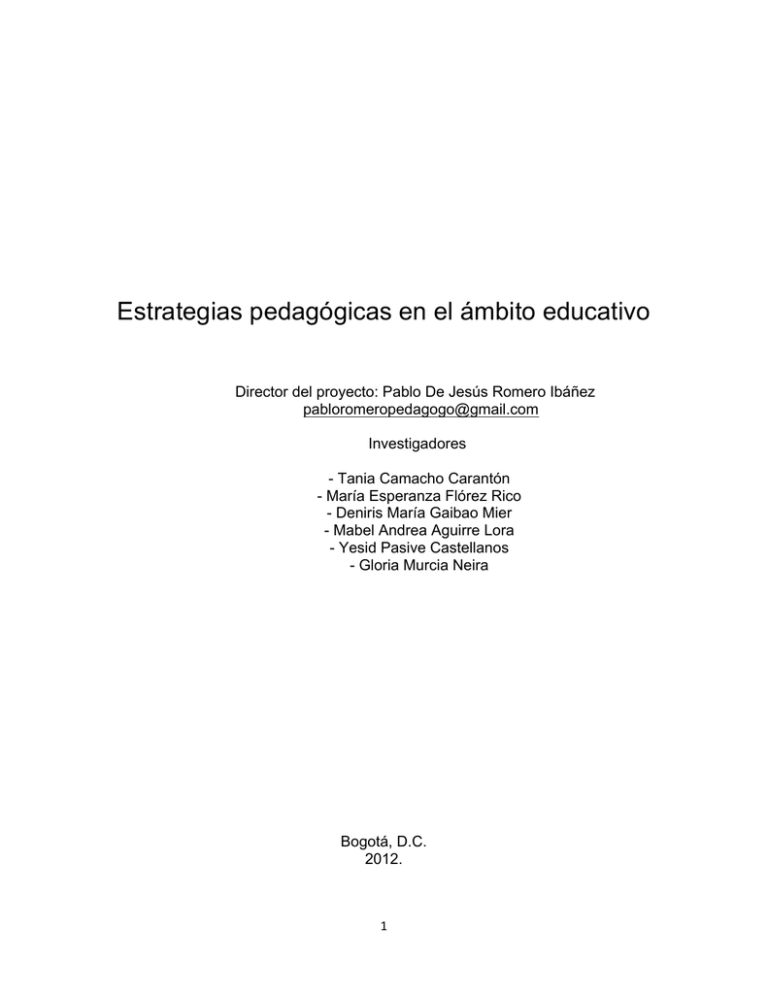 Estrategias Pedagógicas En El ámbito Educativo