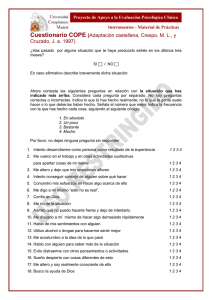 Cuestionario COPE (Adaptacin castellana, Crespo, M