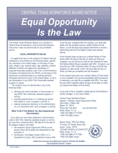 Equal Opportunity Is the Law - Workforce Solutions of Central Texas