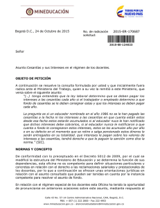 Cesant&iacute;as y sus Intereses en el r&eacute;gimen de los docentes.