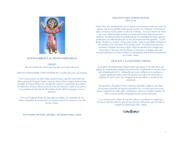 novena biblica al divino niño jesus