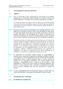 Normas y procedimientos para la transferencia de documentos