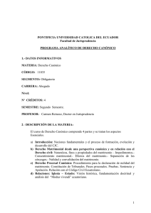 Derecho Canonico - Pontificia Universidad Católica del Ecuador